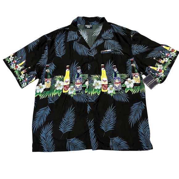 Pacific & Co Tropical Beer Blue Button Down Shirt Size: XL - Picture 7 of 8